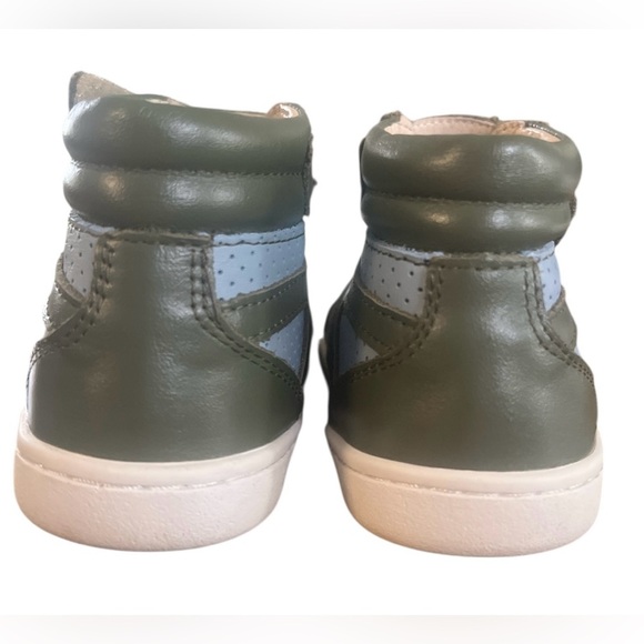 Kids Green and Blue leather High-Top Sneakers - Picture 5 of 7